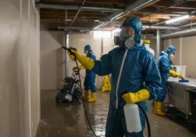 Basement Sanitization and Antimicrobial Treatment process in North Amityville, NY